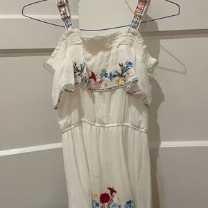 Hannah Banana Size 12 Girls White Embroidered Dress